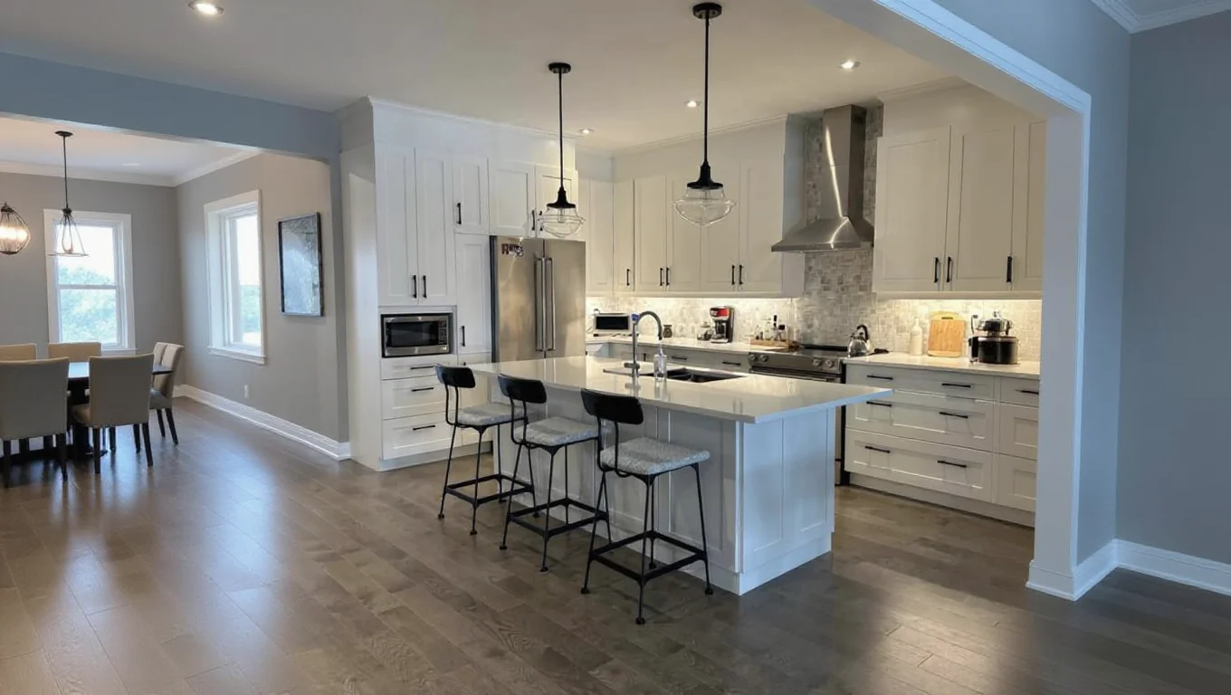 Finished kitchen and interior construction project in Orange County by Westpeak Construction