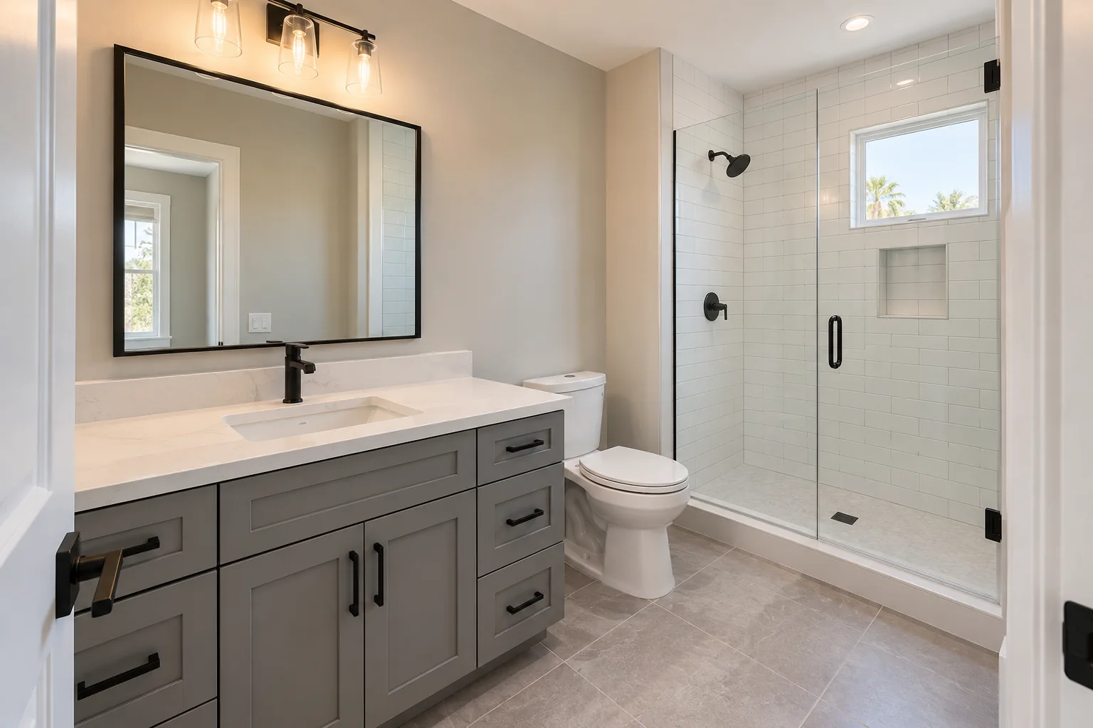 Completed baseboard, trim, and interior finish work by Westpeak Construction in Orange County